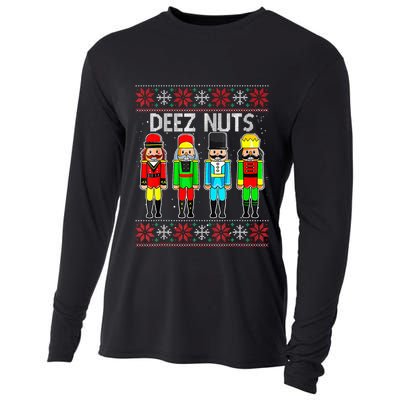 Funny Nutcracker Xmas Gifts Cute Deez Nuts Ugly Christmas Cooling Performance Long Sleeve Crew