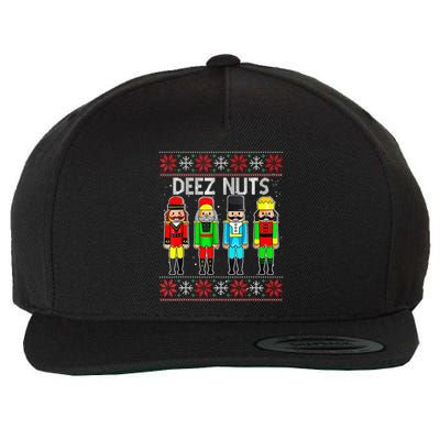Funny Nutcracker Xmas Gifts Cute Deez Nuts Ugly Christmas Wool Snapback Cap