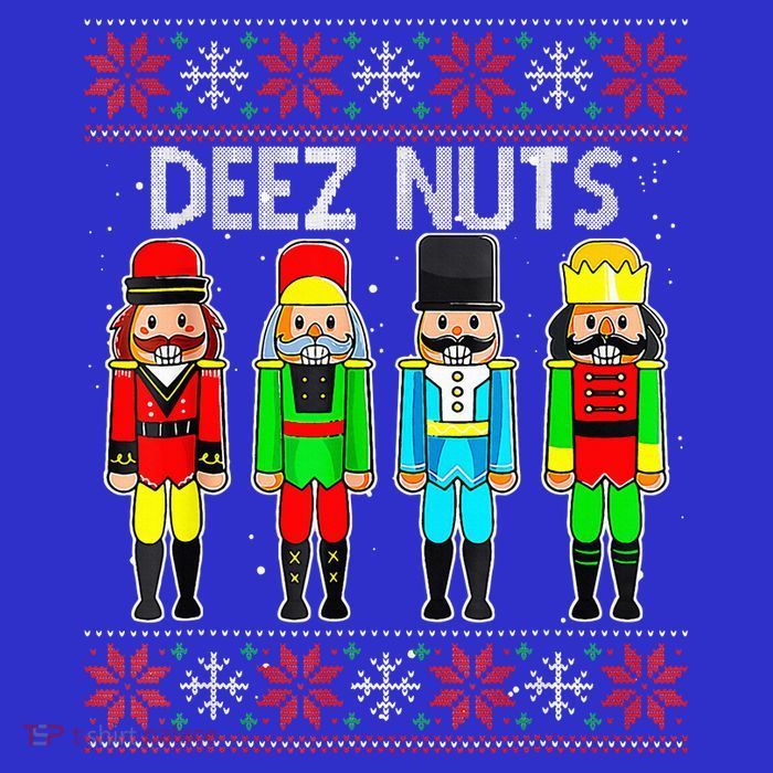 Funny Nutcracker Xmas Gifts Cute Deez Nuts Ugly Christmas Button