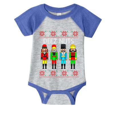 Funny Nutcracker Xmas Gifts Cute Deez Nuts Ugly Christmas Infant Baby Jersey Bodysuit