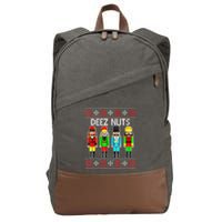 Funny Nutcracker Xmas Gifts Cute Deez Nuts Ugly Christmas Cotton Canvas Backpack