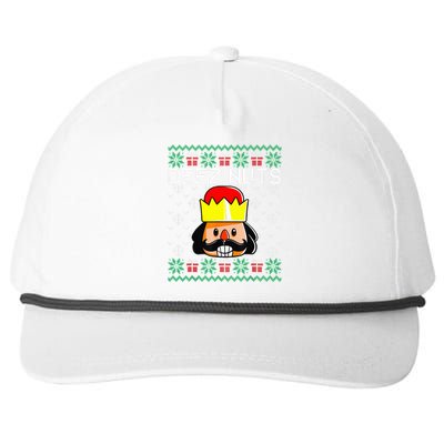 Funny Nutcracker Xmas Gifts Deez Nuts Ugly Sweater Christmas Snapback Five-Panel Rope Hat