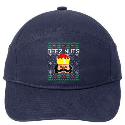 Funny Nutcracker Xmas Gifts Deez Nuts Ugly Sweater Christmas 7-Panel Snapback Hat