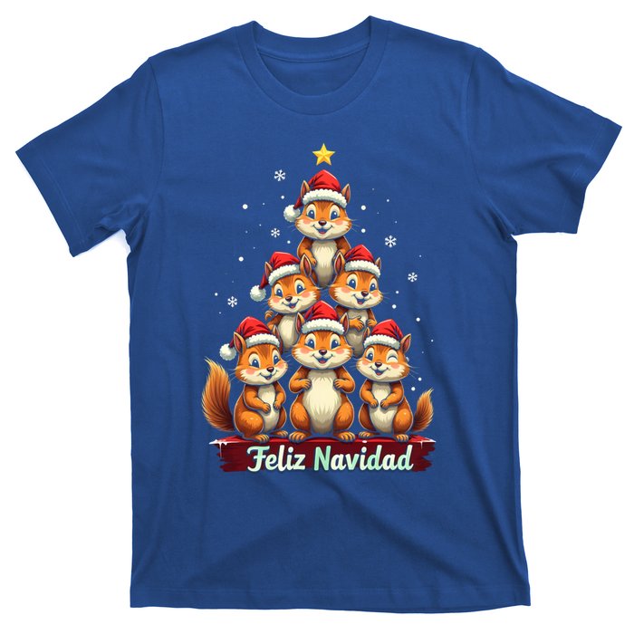 Feliz Navidad Xmas Funny Squirrel Lover Christmas Tree Great Gift T-Shirt