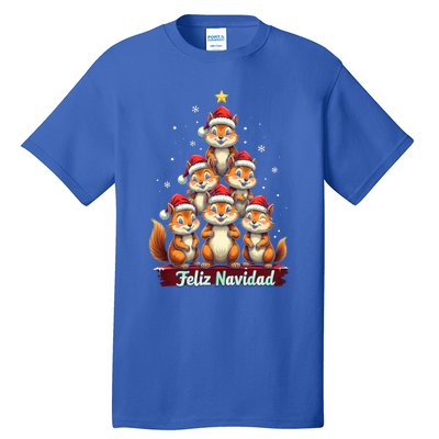 Feliz Navidad Xmas Funny Squirrel Lover Christmas Tree Great Gift Tall T-Shirt