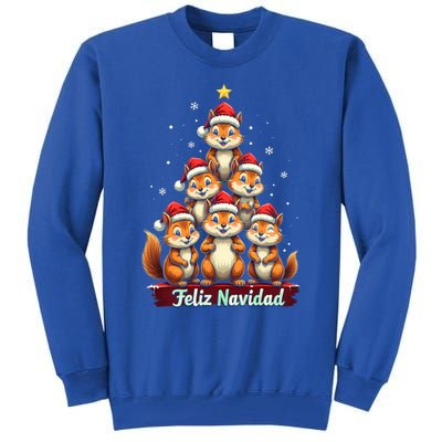 Feliz Navidad Xmas Funny Squirrel Lover Christmas Tree Great Gift Tall Sweatshirt