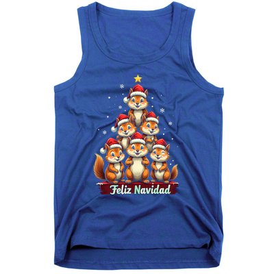 Feliz Navidad Xmas Funny Squirrel Lover Christmas Tree Great Gift Tank Top