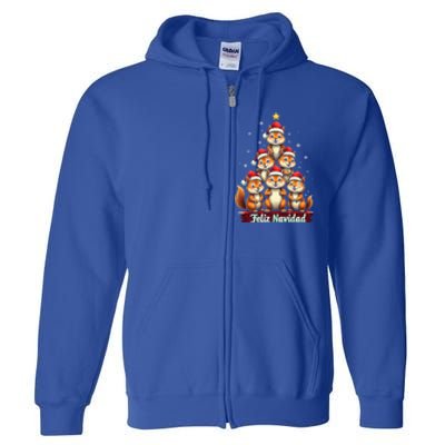 Feliz Navidad Xmas Funny Squirrel Lover Christmas Tree Great Gift Full Zip Hoodie