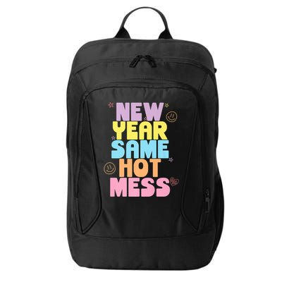 Funny New Years Eve Tee, New Year Same Hot Mess, Sarcastic City Backpack