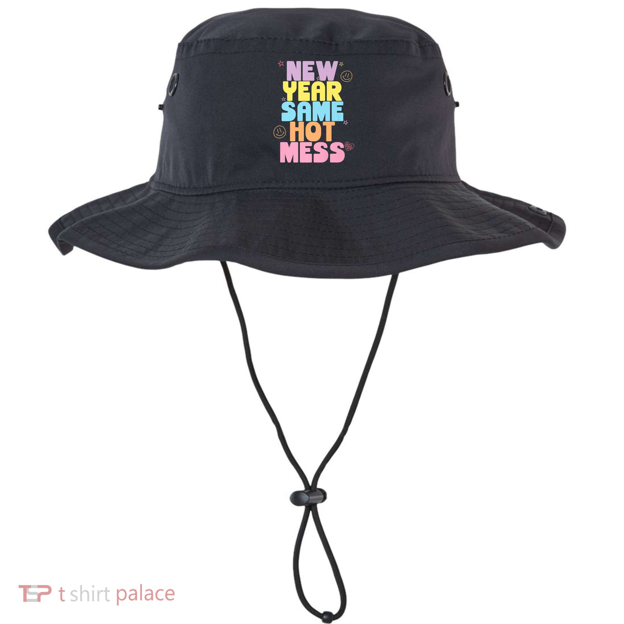 Funny New Years Eve Tee, New Year Same Hot Mess, Sarcastic Bucket Hat
