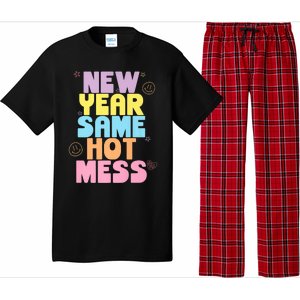 Funny New Years Eve Tee, New Year Same Hot Mess, Sarcastic Pajama Set