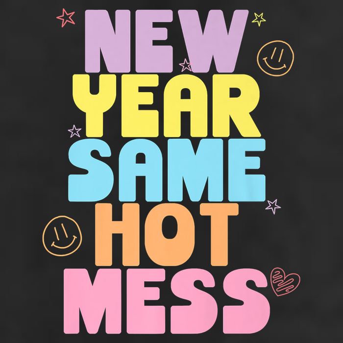 Funny New Years Eve Tee, New Year Same Hot Mess, Sarcastic 25L Jumbo Tote