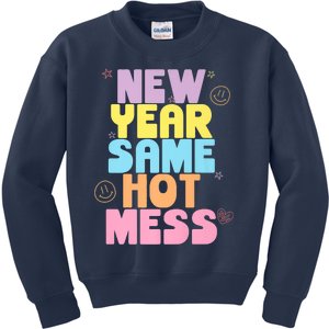 Funny New Years Eve Tee, New Year Same Hot Mess, Sarcastic Kids Sweatshirt