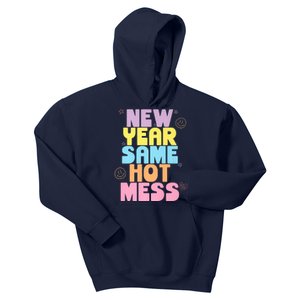 Funny New Years Eve Tee, New Year Same Hot Mess, Sarcastic Kids Hoodie