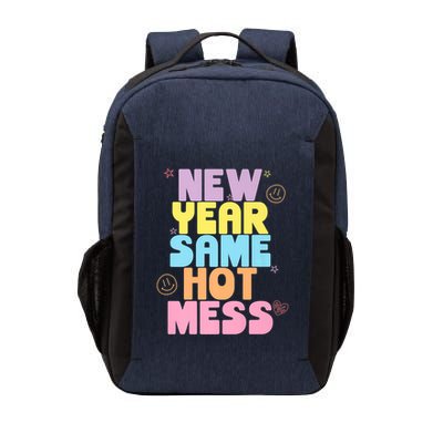 Funny New Years Eve Tee, New Year Same Hot Mess, Sarcastic Vector Backpack