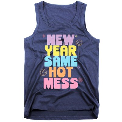 Funny New Years Eve Tee, New Year Same Hot Mess, Sarcastic Tank Top