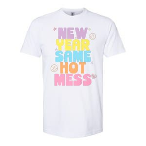 Funny New Years Eve Tee, New Year Same Hot Mess, Sarcastic Softstyle CVC T-Shirt