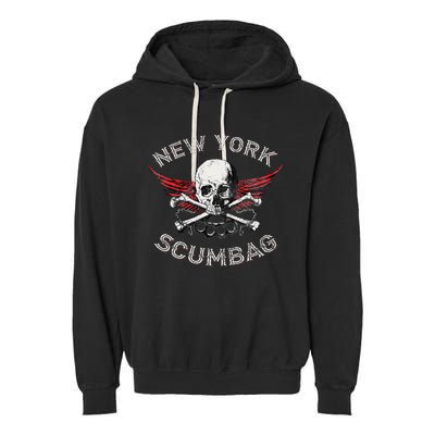 Funny New York Scumbag Vintage Distressed Biker Style Garment-Dyed Fleece Hoodie