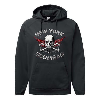 Funny New York Scumbag Vintage Distressed Biker Style Performance Fleece Hoodie