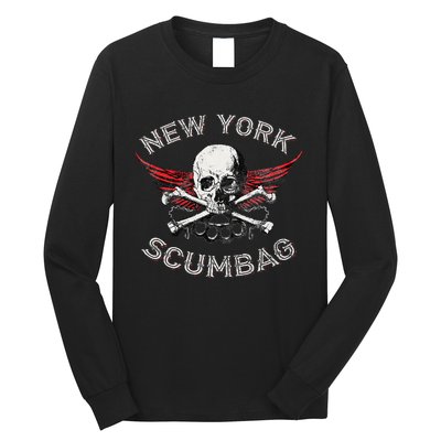 Funny New York Scumbag Vintage Distressed Biker Style Long Sleeve Shirt