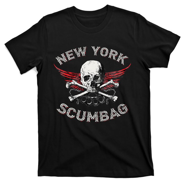 Funny New York Scumbag Vintage Distressed Biker Style T-Shirt