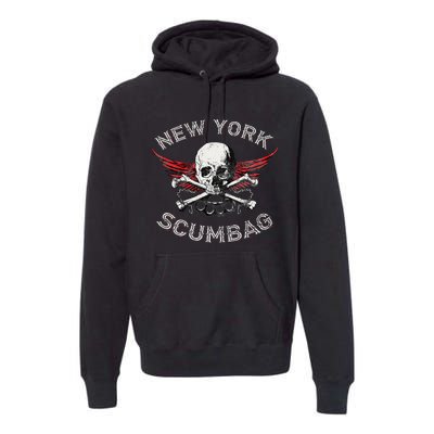 Funny New York Scumbag Vintage Distressed Biker Style Premium Hoodie