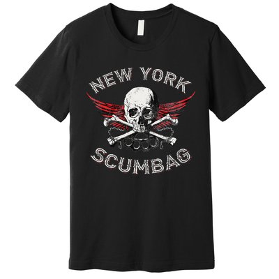 Funny New York Scumbag Vintage Distressed Biker Style Premium T-Shirt