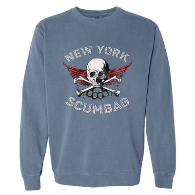 Funny New York Scumbag Vintage Distressed Biker Style Garment-Dyed Sweatshirt