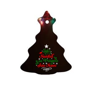 Feliz Navidad Y Prospero Ano Nuevo Mexican Christmas Ceramic Tree Ornament