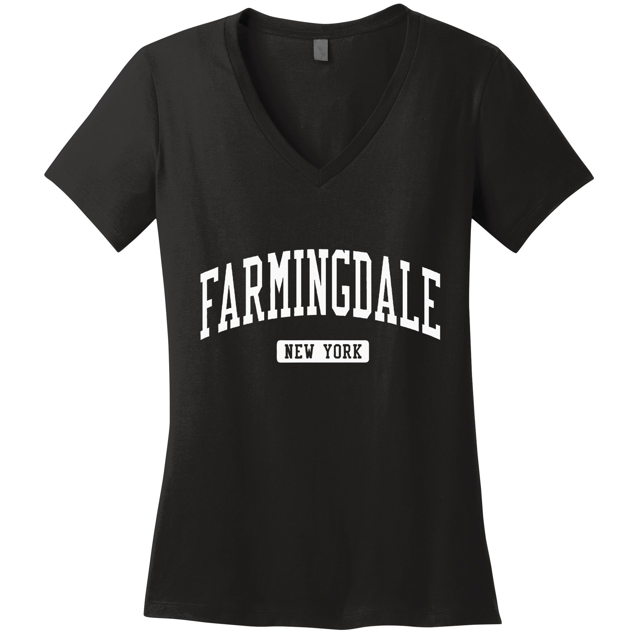 Farmingdale New York Ny Vintage Athletic Sports Design Women's V-Neck T-Shirt