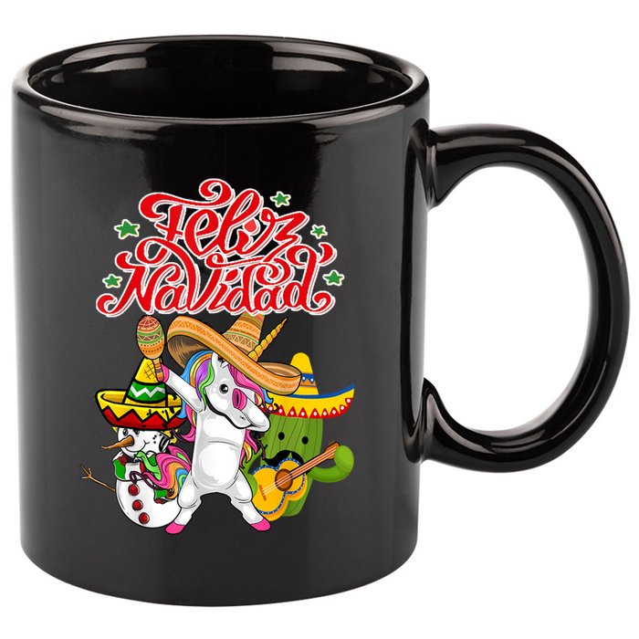 Feliz Navidad Y Prospero Ano Nuevo 11oz C Handle Ceramic Mug