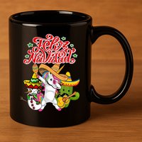 Feliz Navidad Y Prospero Ano Nuevo 11oz C Handle Ceramic Mug