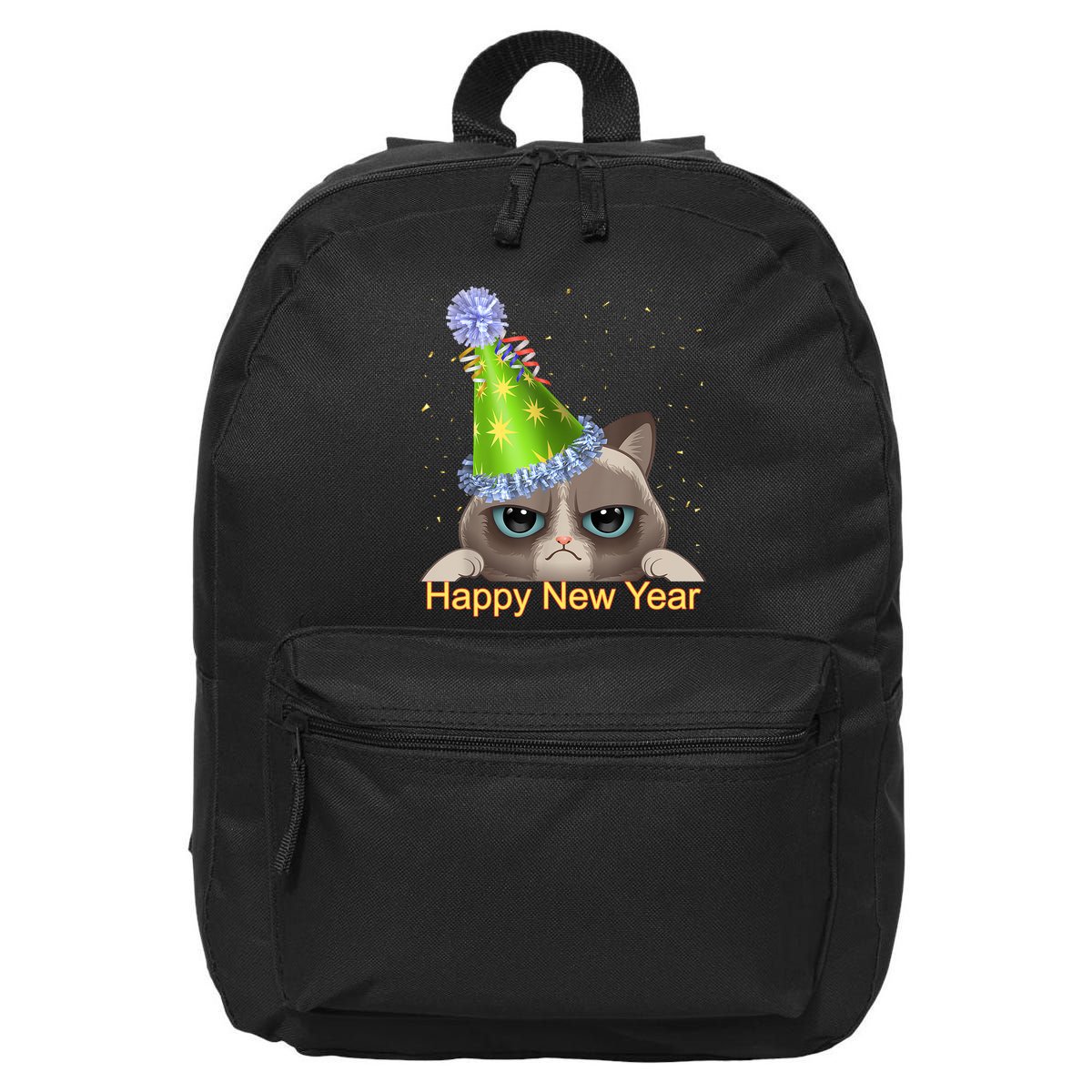 Funny New YearS Eve Cat Party Hat 16 in Basic Backpack