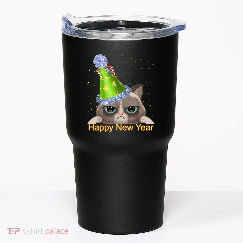 Funny New YearS Eve Cat Party Hat Tumbler
