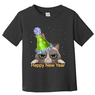 Funny New YearS Eve Cat Party Hat Toddler T-Shirt