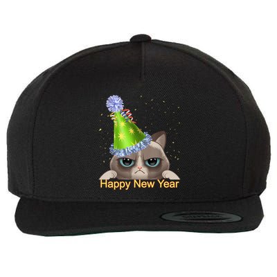 Funny New YearS Eve Cat Party Hat Wool Snapback Cap
