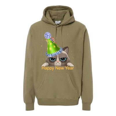 Funny New YearS Eve Cat Party Hat Premium Hoodie