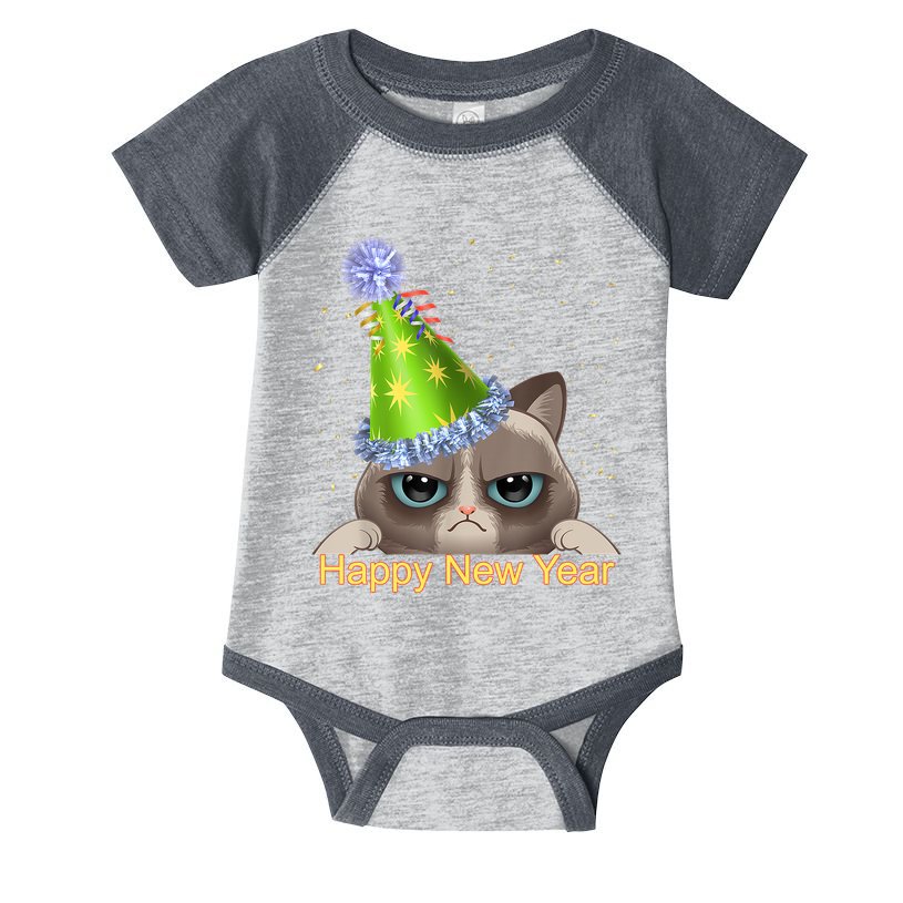 Funny New YearS Eve Cat Party Hat Infant Baby Jersey Bodysuit