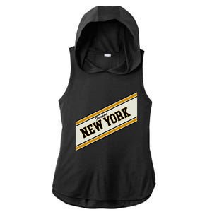 Freeport New York Varsity Logo Ladies PosiCharge Tri-Blend Wicking Draft Hoodie Tank