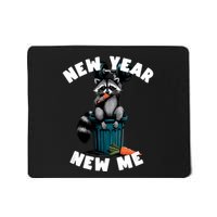 Funny New Year New Me. Raccoon Trash Panda Carrot & Dumbbell Mousepad