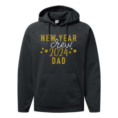 Funny New Year Crew Dad Christmas Crew Happy New Year Crew New Years Eve Performance Fleece Hoodie