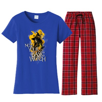 Funny Not Your Basic Witch Funny Halloween Cool Gift Women's Flannel Pajama Set