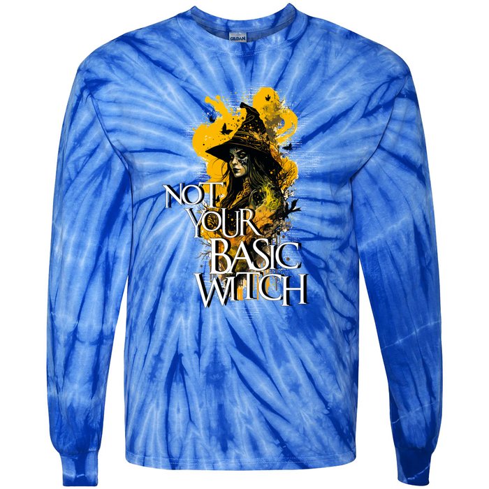 Funny Not Your Basic Witch Funny Halloween Cool Gift Tie-Dye Long Sleeve Shirt