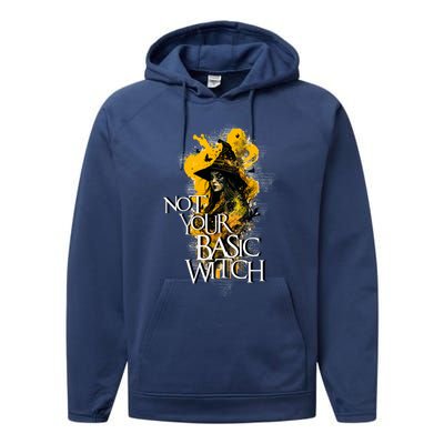 Funny Not Your Basic Witch Funny Halloween Cool Gift Performance Fleece Hoodie