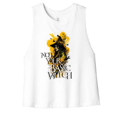 Funny Not Your Basic Witch Funny Halloween Cool Gift Women's Racerback Cropped Tank