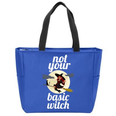 Funny Not Your Basic Witch Pagan Wicca Gift Zip Tote Bag