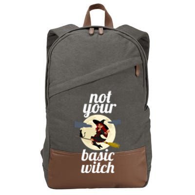 Funny Not Your Basic Witch Pagan Wicca Gift Cotton Canvas Backpack