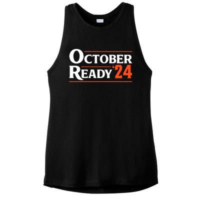 Funny October 24 We Ready Baseball Ladies PosiCharge Tri-Blend Wicking Tank