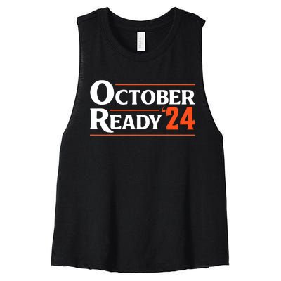 Funny October 24 We Ready Baseball Women's Racerback Cropped Tank