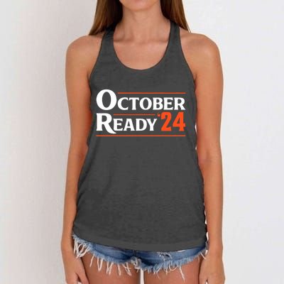 Funny October 24 We Ready Baseball Women's Knotted Racerback Tank